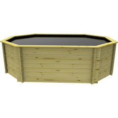 The Garden Timber Company Stretched Octagonal Koi Pond 12ft (3.415m) x 8ft (2.44m), 1419 gallons