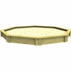 The Garden Timber Company Wooden Sandpit - 10ft Octagonal – 295mm Height – 44mm Thick Wall - Inc Heavy Duty Wooden Lid