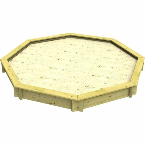 The Garden Timber Company Wooden Sandpit - 10ft Octagonal – 295mm Height – 44mm Thick Wall - Inc Tarpaulin Cover