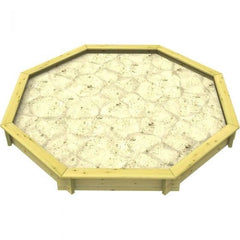 The Garden Timber Company Wooden Sandpit - 10ft Octagonal – 429mm Height – 27mm Thick Wall - Inc Tarpaulin Cover