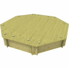 The Garden Timber Company Wooden Sandpit - 10ft Octagonal – 429mm Height – 44mm Thick Wall - Inc Heavy Duty Wooden Lid
