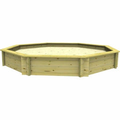The Garden Timber Company Wooden Sandpit - 10ft Octagonal – 429mm Height – 44mm Thick Wall - Inc Tarpaulin Cover