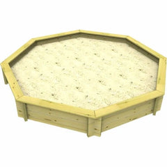 The Garden Timber Company Wooden Sandpit - 10ft Octagonal – 429mm Height – 44mm Thick Wall - Inc Tarpaulin Cover