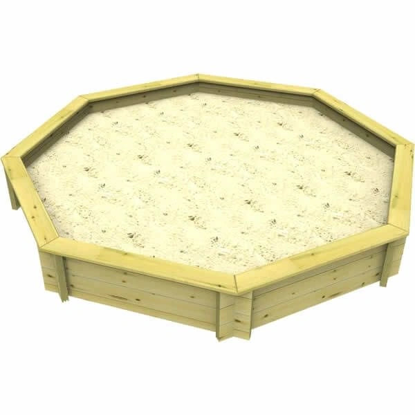 The Garden Timber Company Wooden Sandpit - 10ft Octagonal – 429mm Height – 44mm Thick Wall