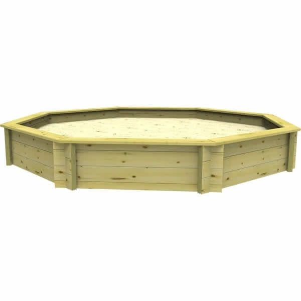 The Garden Timber Company Wooden Sandpit - 10ft Octagonal – 429mm Height – 44mm Thick Wall