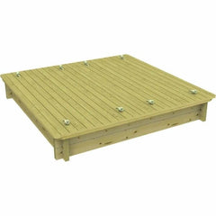 The Garden Timber Company Wooden Sandpit - 2m x 2m – 295mm Height – 44mm Thick Wall - Inc Heavy Duty Wooden Lid