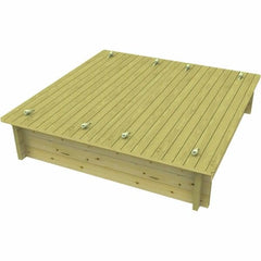 The Garden Timber Company Wooden Sandpit - 2m x 2m – 429mm Height – 44mm Thick Wall - Inc Heavy Duty Wooden Lid