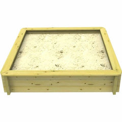 The Garden Timber Company Wooden Sandpit - 2m x 2m – 429mm Height – 44mm Thick Wall - Inc Tarpaulin Cover