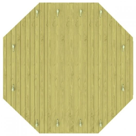 The Garden Timber Company Wooden Sandpit - 8ft Octagonal – 429mm Height – 27mm Thick Wall - Inc Heavy Duty Wooden Lid