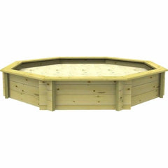 The Garden Timber Company Wooden Sandpit - 8ft Octagonal – 429mm Height – 44mm Thick Wall - Inc Tarpaulin Cover