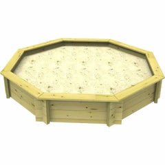 The Garden Timber Company Wooden Sandpit - 8ft Octagonal – 429mm Height – 44mm Thick Wall - Inc Tarpaulin Cover
