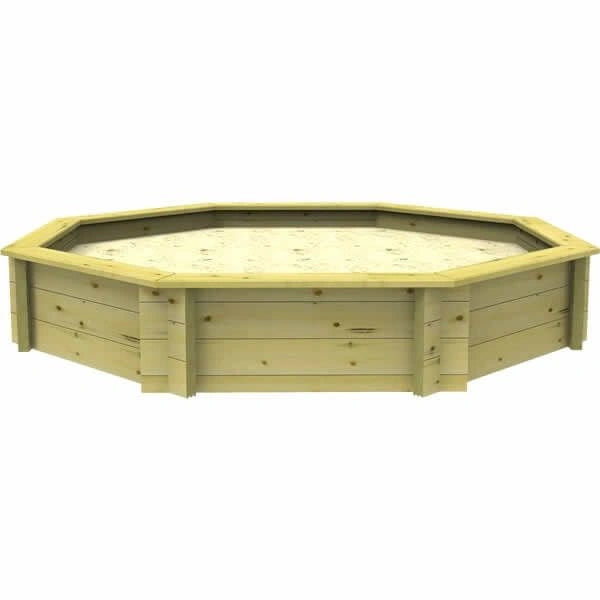 The Garden Timber Company Wooden Sandpit - 8ft Octagonal – 429mm Height – 44mm Thick Wall