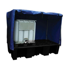 Twin Double IBC Bund Black c/w Frame and Cover