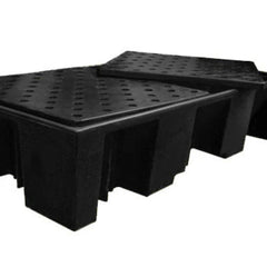 Twin Double IBC Bund Black c/w Frame and Cover