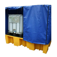 Twin Double IBC Bund Yellow c/w Frame and Cover