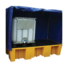 Twin Double IBC Bund Yellow c/w Frame and Cover