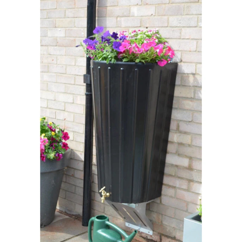 Wall Mounted Mini Cosmo Water Butt Planter in Black
