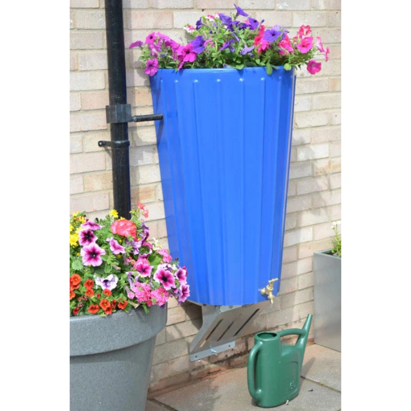 Wall Mounted Mini Cosmo Water Butt Planter in Blue