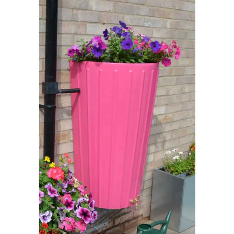 Wall Mounted Mini Cosmo Water Butt Planter in Pink