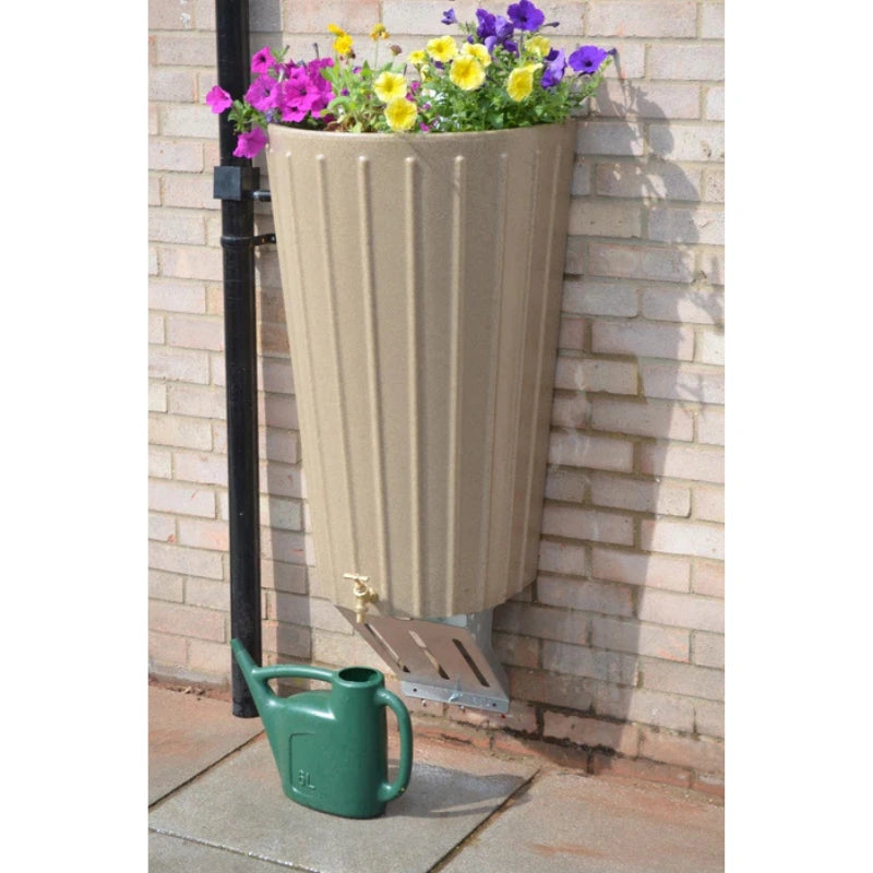 Wall Mounted Mini Cosmo Water Butt Planter in Sandstone