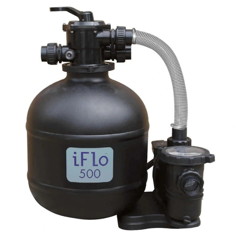 iFlo 500 Filter Pump Pack with Filter Media and Essential Plumbing Kit (Recommended For All Wooden Pools Except Chelsea)